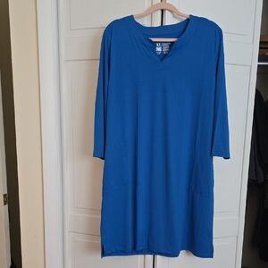 Light Bare Blue V-Neck Dress